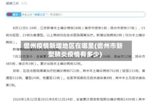 儋州疫情新增地区在哪里(儋州市新型肺炎疫情有多少)