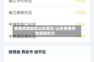 疫情风险地区山东韩庄/山东疫情风险级别划分