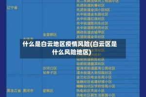 什么是白云地区疫情风险(白云区是什么风险地区)
