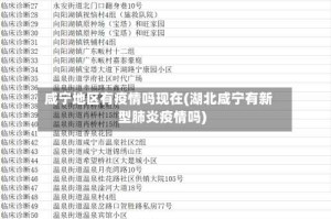 咸宁地区有疫情吗现在(湖北咸宁有新型肺炎疫情吗)
