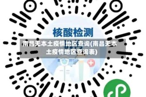 南昌无本土疫情地区查询(南昌无本土疫情地区查询表)
