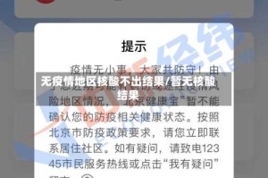 无疫情地区核酸不出结果/暂无核酸结果