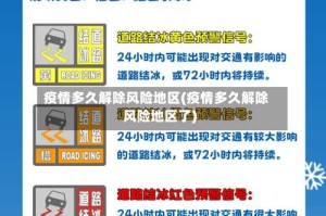 疫情多久解除风险地区(疫情多久解除风险地区了)