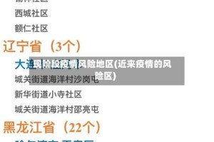 现阶段疫情风险地区(近来疫情的风险区)