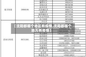 【沈阳都哪个地区有疫情,沈阳都哪个地方有疫情】
