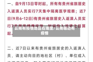 云南有疫情地区在哪里/云南哪边有疫情