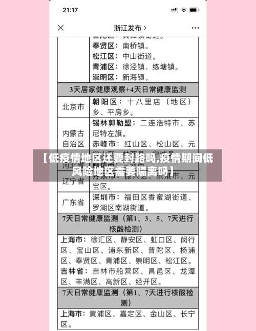 【低疫情地区还要封路吗,疫情期间低风险地区需要隔离吗】-第2张图片