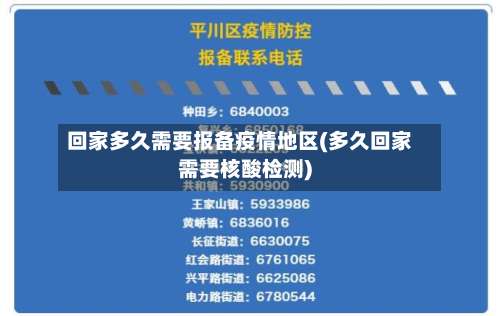 回家多久需要报备疫情地区(多久回家需要核酸检测)-第1张图片