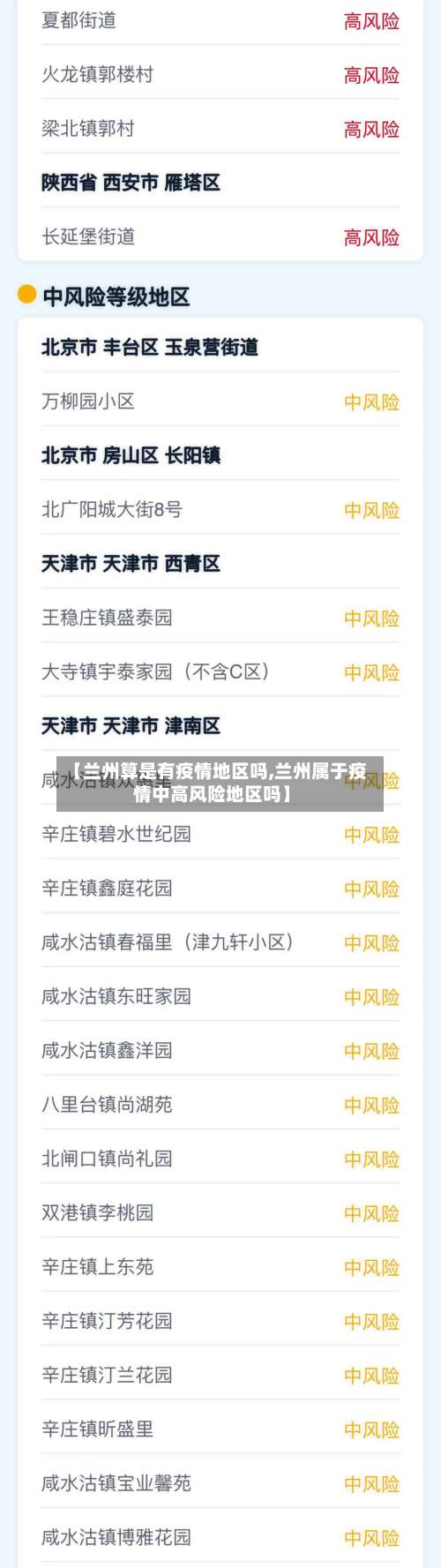 【兰州算是有疫情地区吗,兰州属于疫情中高风险地区吗】-第2张图片