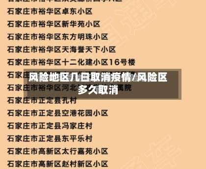 风险地区几日取消疫情/风险区多久取消-第3张图片