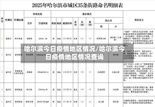 哈尔滨今日疫情地区情况/哈尔滨今日疫情地区情况查询-第1张图片