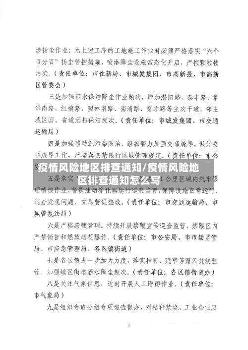 疫情风险地区排查通知/疫情风险地区排查通知怎么写-第2张图片