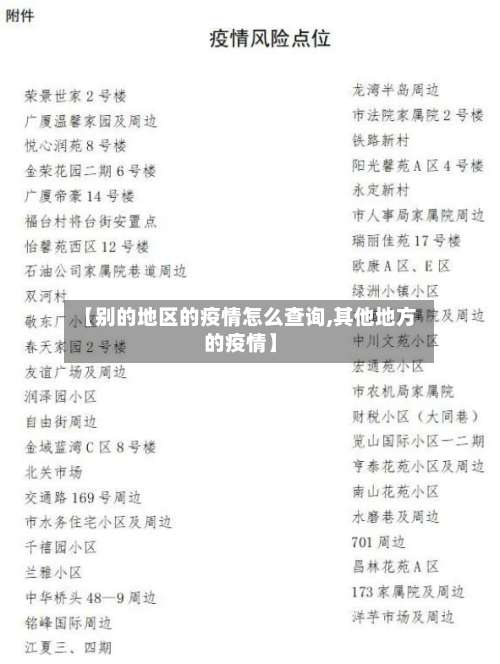 【别的地区的疫情怎么查询,其他地方的疫情】-第2张图片
