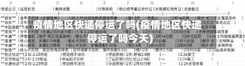 疫情地区快递停运了吗(疫情地区快递停运了吗今天)-第1张图片