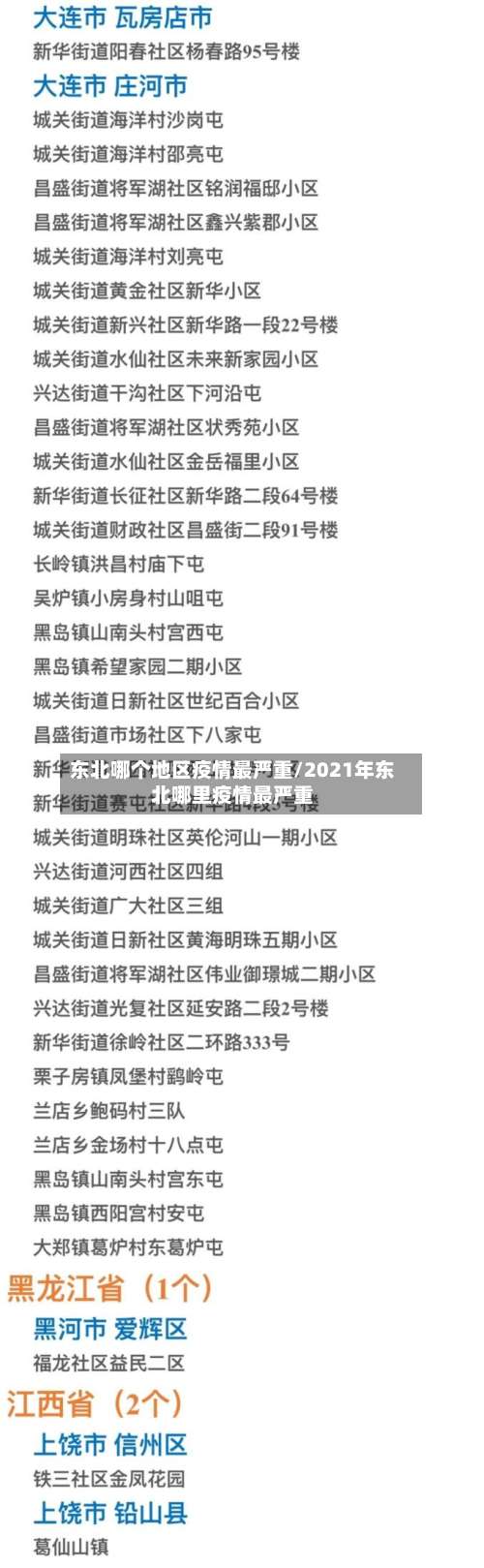 东北哪个地区疫情最严重/2021年东北哪里疫情最严重-第2张图片