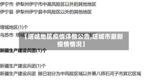 【塔城地区疫情详情公告,塔城市最新疫情情况】-第1张图片
