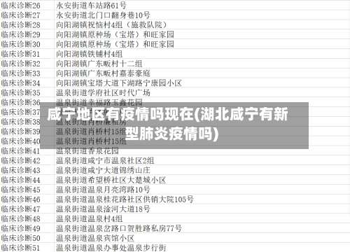 咸宁地区有疫情吗现在(湖北咸宁有新型肺炎疫情吗)-第1张图片