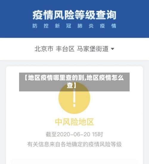 【地区疫情哪里查的到,地区疫情怎么查】-第1张图片