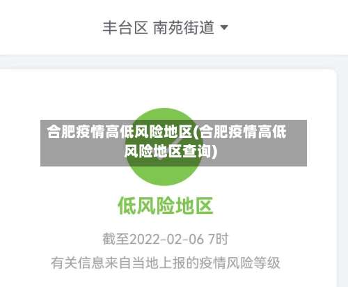 合肥疫情高低风险地区(合肥疫情高低风险地区查询)-第3张图片