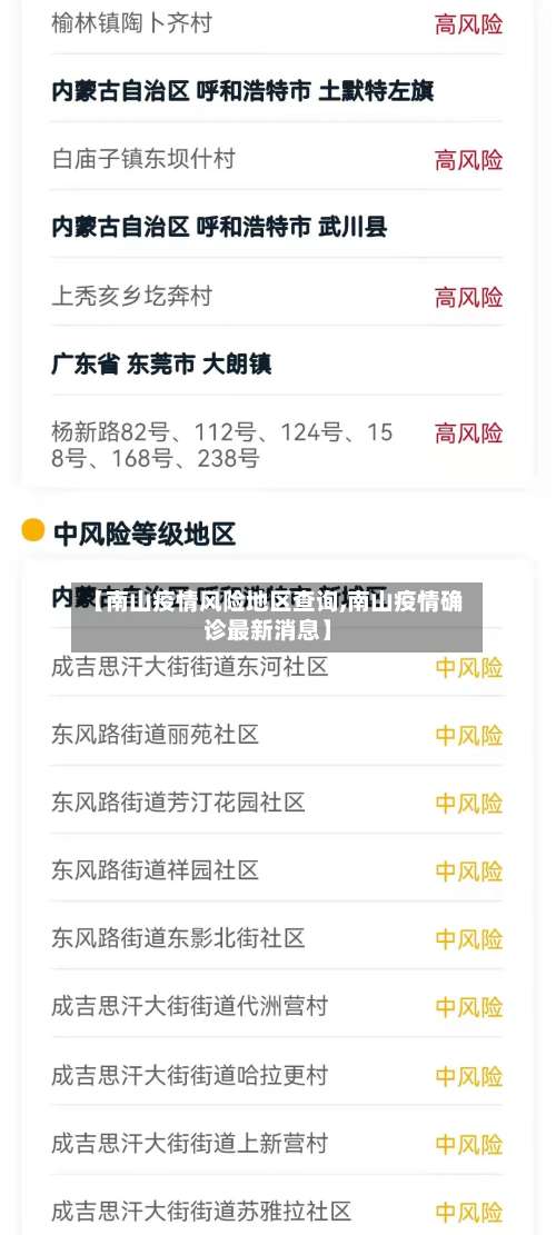 【南山疫情风险地区查询,南山疫情确诊最新消息】-第1张图片