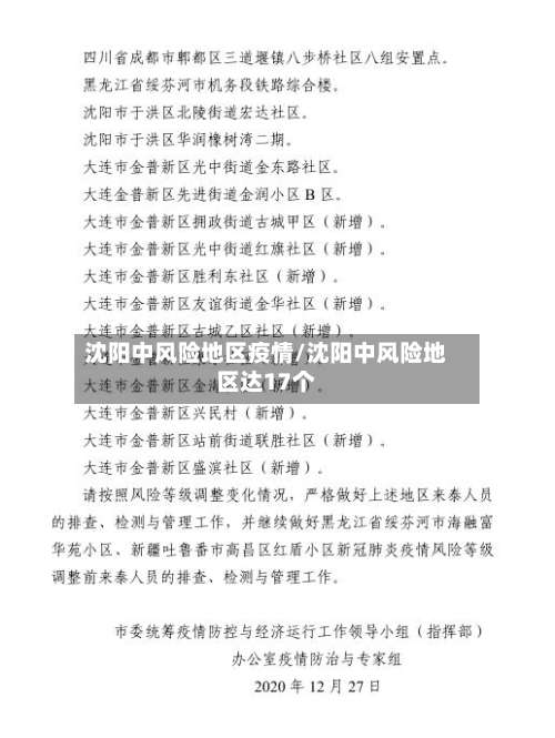 沈阳中风险地区疫情/沈阳中风险地区达17个-第2张图片