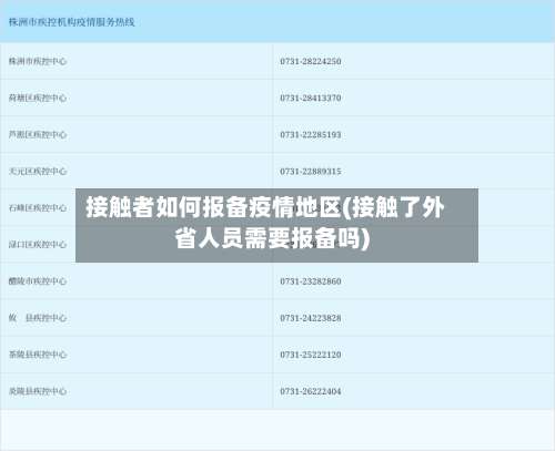 接触者如何报备疫情地区(接触了外省人员需要报备吗)-第2张图片
