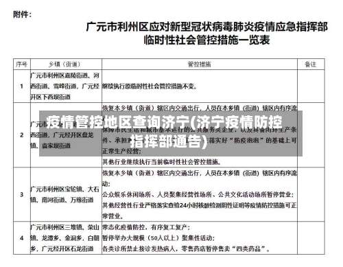 疫情管控地区查询济宁(济宁疫情防控指挥部通告)-第2张图片