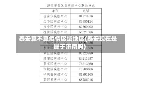 泰安算不算疫情区域地区(泰安现在是属于济南吗)-第2张图片