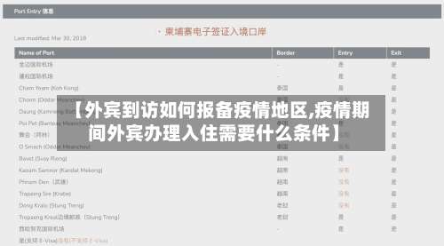 【外宾到访如何报备疫情地区,疫情期间外宾办理入住需要什么条件】-第2张图片
