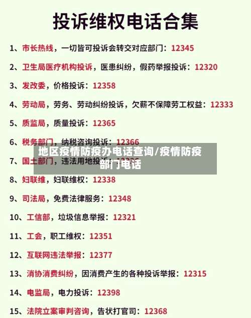 地区疫情防疫办电话查询/疫情防疫部门电话-第1张图片