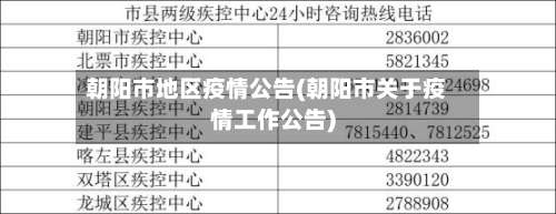 朝阳市地区疫情公告(朝阳市关于疫情工作公告)-第1张图片
