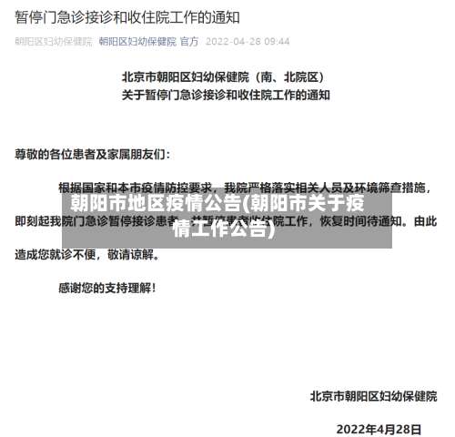 朝阳市地区疫情公告(朝阳市关于疫情工作公告)-第2张图片
