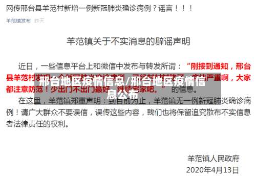 邢台地区疫情信息/邢台地区疫情信息公布-第1张图片