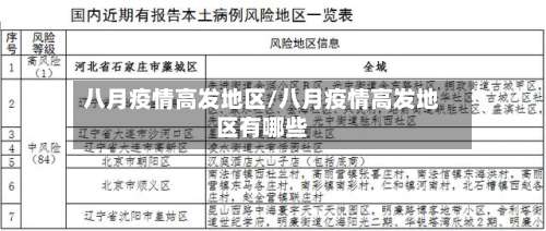 八月疫情高发地区/八月疫情高发地区有哪些-第1张图片