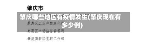 肇庆哪些地区有疫情发生(肇庆现在有多少例)-第3张图片