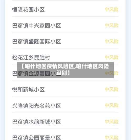 【喀什地区疫情风险区,喀什地区风险级别】-第3张图片