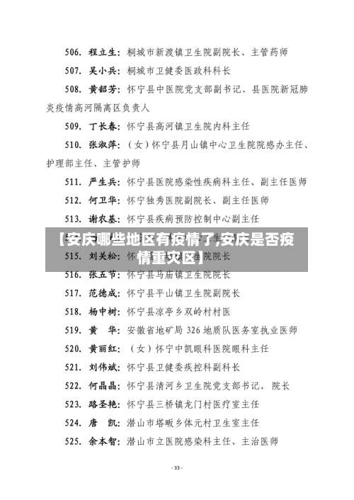 【安庆哪些地区有疫情了,安庆是否疫情重灾区】-第1张图片