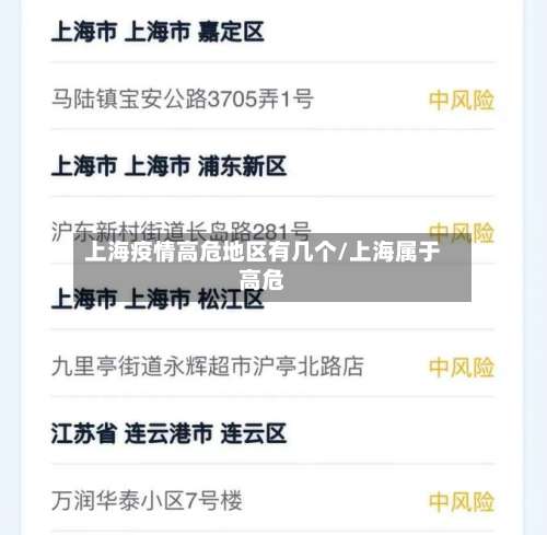 上海疫情高危地区有几个/上海属于高危-第2张图片