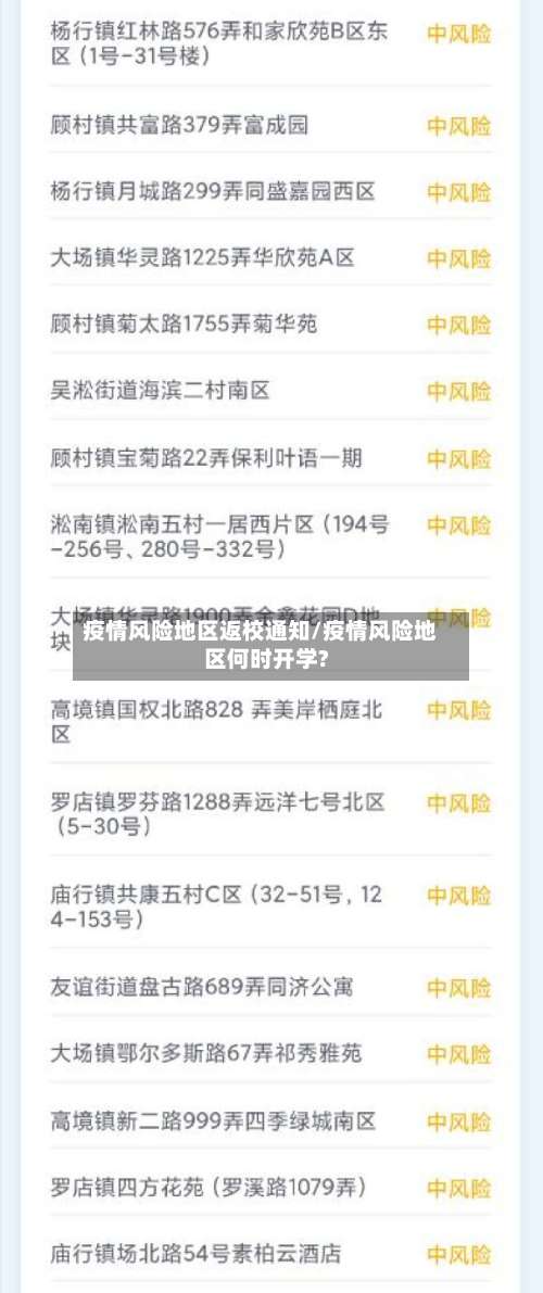 疫情风险地区返校通知/疫情风险地区何时开学?-第3张图片