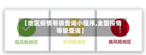 【地区疫情等级查询小程序,全国役情等级查询】-第1张图片