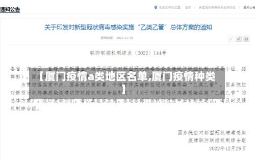 【厦门疫情a类地区名单,厦门疫情种类】-第1张图片