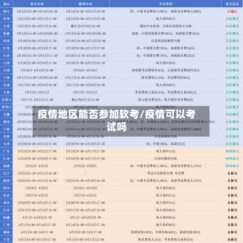 疫情地区能否参加软考/疫情可以考试吗-第1张图片