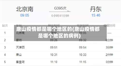 唐山疫情都是哪个地区的(唐山疫情都是哪个地区的病例)-第1张图片